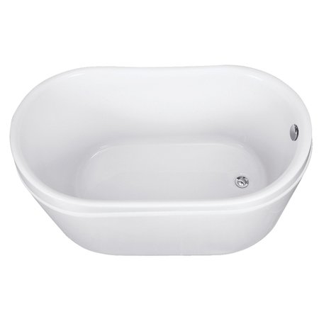 Aqua Eden Freestanding Bathtubs, 51.75 L, 29.94 W, White, Acrylic VTRS522928